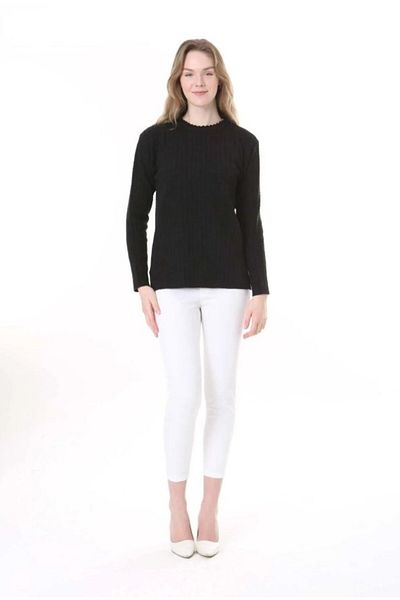 Fresh&Moda Women's Hair Knitted Mother Knitwear Winter Wool Sweater