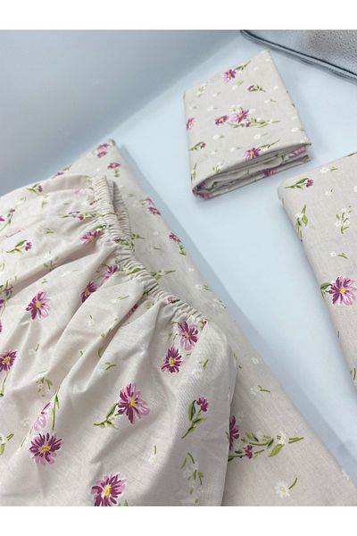 pınarhome collectıon ملاءة مطاطية من القماش القطني 100% + غطاء وسادة عمق الزاوية 28-30 سم من القماش الناعم للموسم الجديد