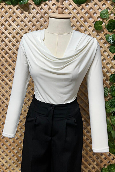 SYMPATHY Kadın Beyaz Degaje Bluz