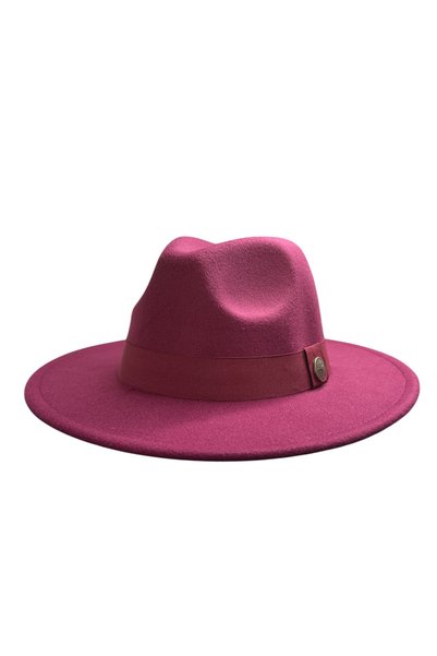 shop CEELDU Kışlık Kaşe Keçe Fedora, Erkek Kadın Fötr Şapka, Kovboy Şapka- Bordo