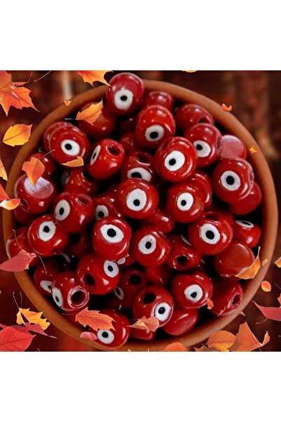 ella'nın çarşısı 1,5 cm Mărgele de sticlă roșie cu ochi rău - 10 bucăți