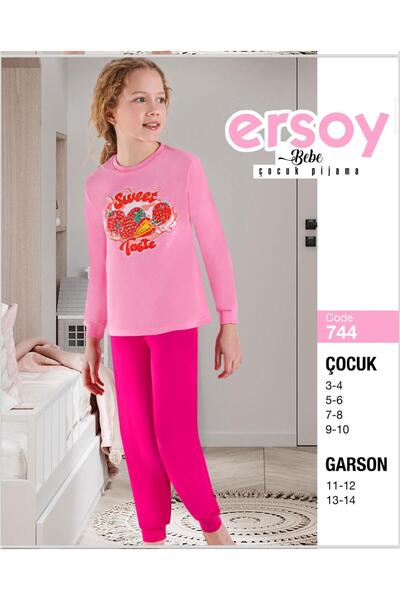 Ersoy Çocuk Giyim Dugi rukav Pamuk komadni pidžama set za devojčice u boji ja...