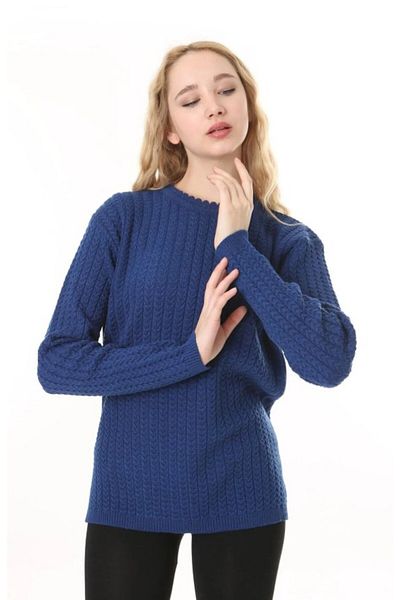 Fresh&Moda Women's Hair Knitted Mother Knitwear Winter Wool Sweater