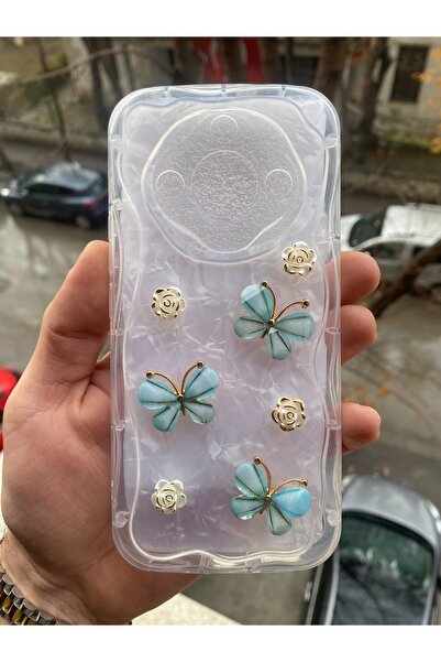 AQUA AKSESUAR Realme 11 Pro/ 11 Pro Plus Uyumlu Kılıf 5D Kabartmalı Kelebek Ç...