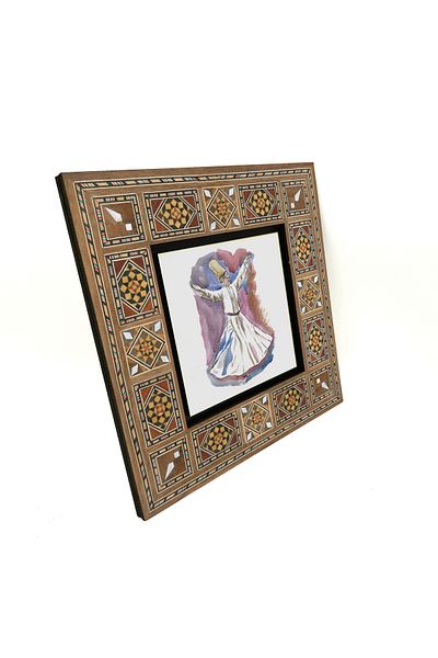 Sadrazam Whirling Dervish Printed Mdf Table 20X20 Krt-80