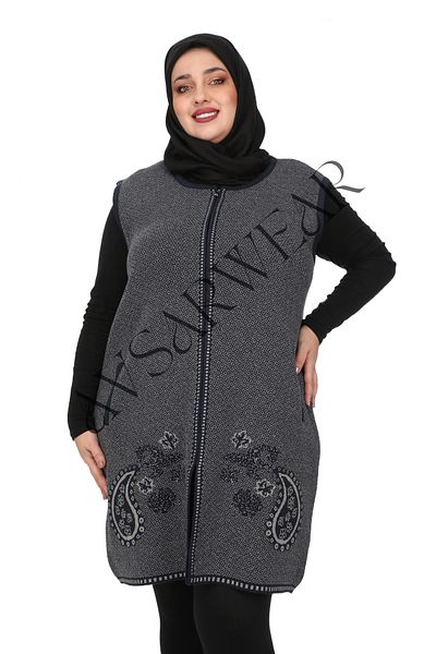 AVSARWEAR Ethnic Patterned Plus Size Mother Vest with Pockets Avsarwear