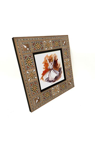 Sadrazam Whirling Dervish Printed Mdf Table 20X20 Krt-78