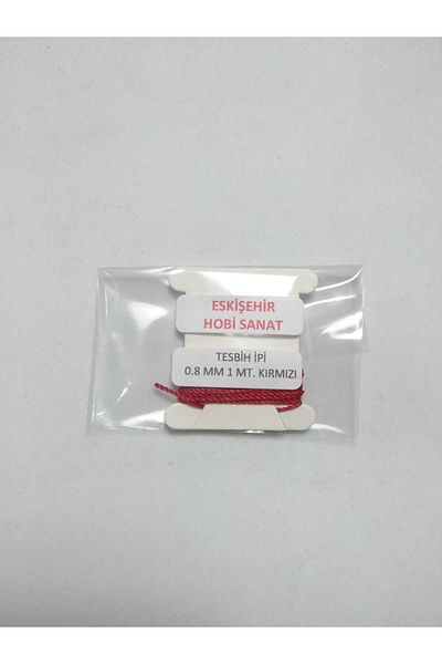 Eskişehir hobi sanat 1 Meter Red Rosary Rope - 0.8 mm