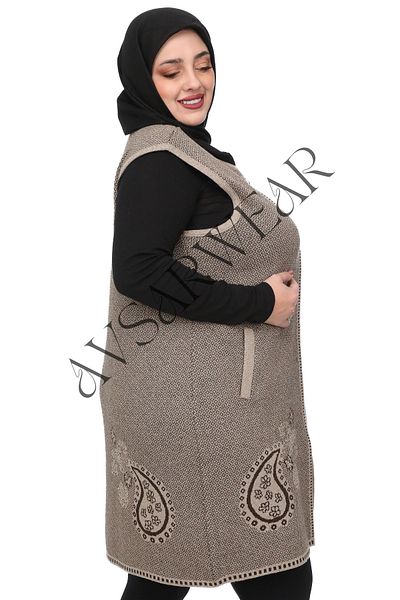 AVSARWEAR Ethnic Patterned Plus Size Mother Vest with Pockets Avsarwear