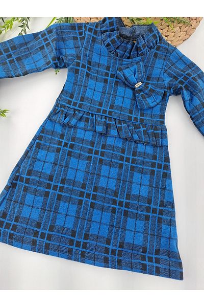 Butik Girls' Winter Dress 9 Different 3-8 Years Old with Button Bow and Throat Detail