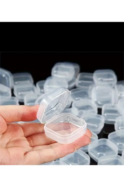 Se - Sa 5Pcs Mini Clear Plastic Storage Container Transparent Square Box Earrings Jewelry Medicine Jewelry Box