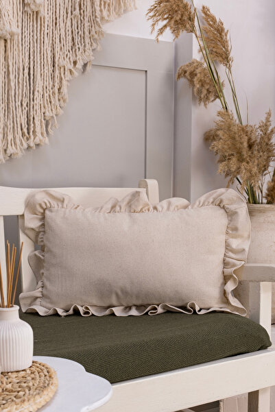 abidehanım Premium |   Throw Pillow Authentic Decorative Natural 2Nd Linen Fr...