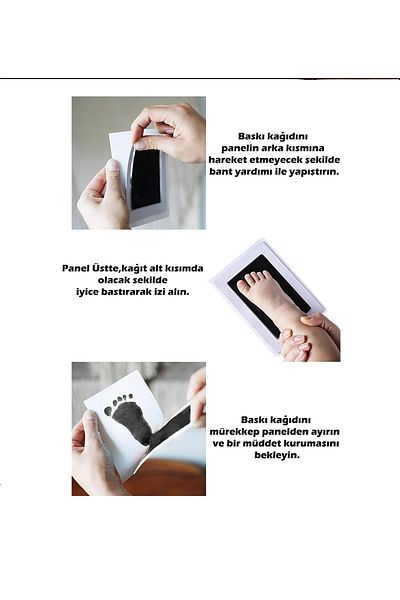 Verda Çerçeve Baby Footprint Kit! Newborn Kit! Inkless Contactless Printing Kit