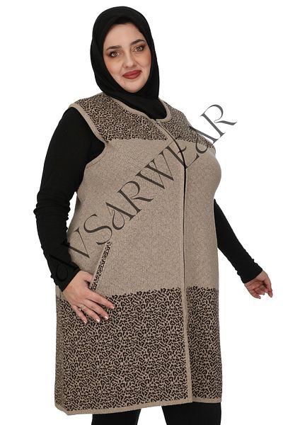 AVSARWEAR سترة كبيرة الحجم بطبعة جلد الفهد - مع جيوب، AVSARWEAR