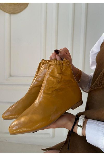 NESSİMO Mustard Patent Leather Boots N 258839