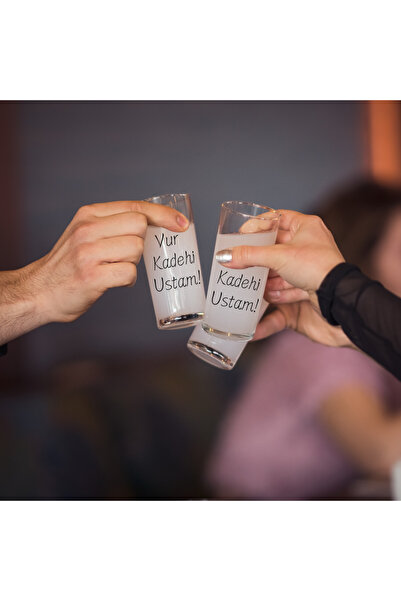 VRHediye 2-Piece Glass Raki Glass - Kuru Glass Ustam Yazılı