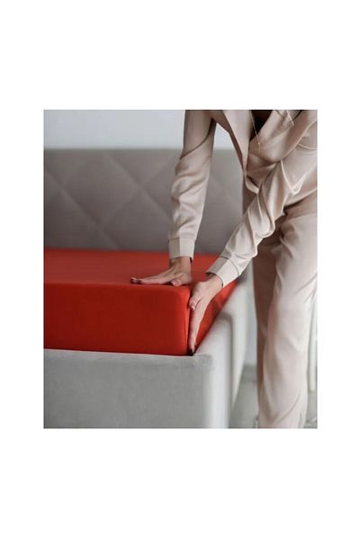 Juellhome 180X200 cm Oversized Double Elastic Combed Cotton Bed Sheet - Without Pillow Cover