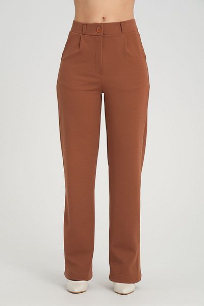 ZERTEX Tan Women'sOversizePalazzo Trousers - High Waist, Lycra and Belt Elastic Crepe Fabric