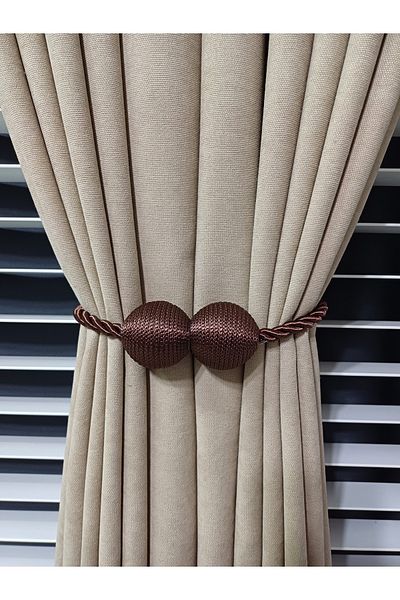 venedik home Coffee Color Modern String Wrap Magnetic Curtain Collector Accessory..1 Piece
