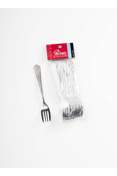 HIC 12-Piece Stainless Steel Dessert Fork Set