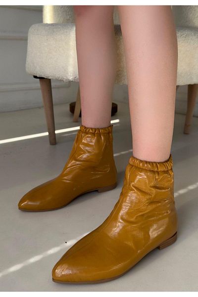 NESSİMO Mustard Patent Leather Boots N 258839