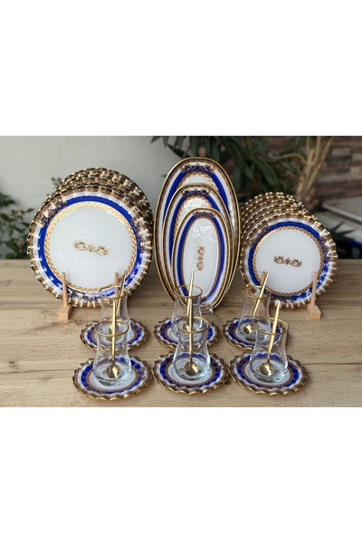 Hediye Köşkü 33parça Taç Serisi Pasta Servis ve Çay Seti