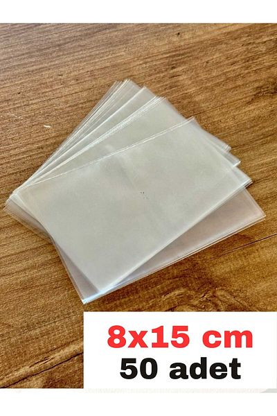 sywoods 50Pcs Mini Clear Gelatin Poset with Tape Flat 8X15Cm