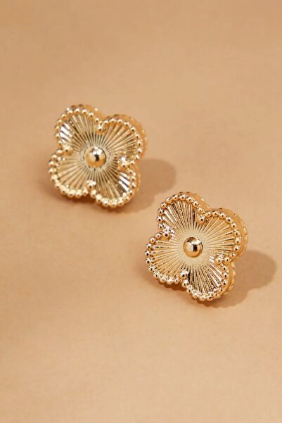 ANGELSS JEWELLERY أقراط ذهبية اللون (أقراط ذهبية اللون موديل البرسيم)