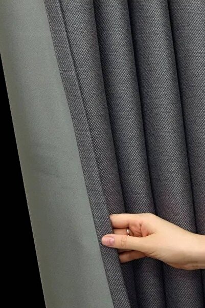 Madame Dower Fundal de lenjerie cu două fețe antracit și perdea opace - Parasolar rezistent la lumină, asamblare ușoară