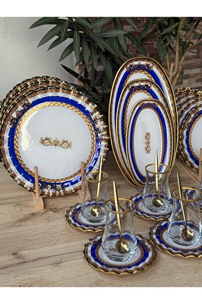 Hediye Köşkü 33parça Taç Serisi Pasta Servis ve Çay Seti