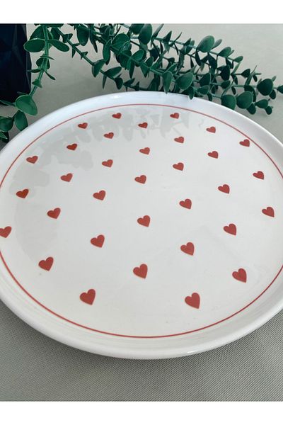 VENÜS HOME DECORATION طبق تقديم كبير على شكل قلب أحمر مقاس 25 سم