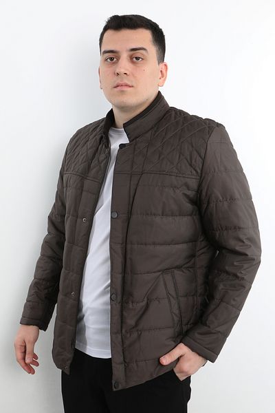 Veli Önkal Men's Zippered Coat with Fleece Button Detail Inside