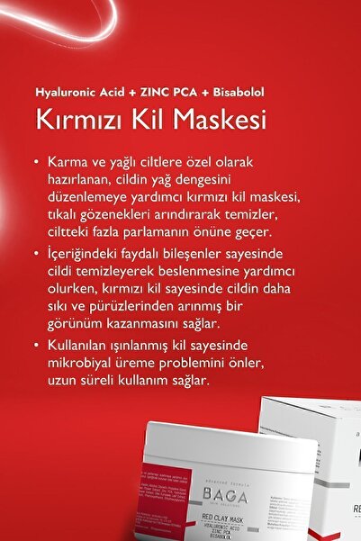 Baga Kırmızı Kil Maskesi