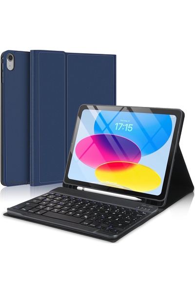 m.tk moveteck Apple Ipad Air 11 Inç M2/m3 2024 2025 Uyumlu Klavyeli Tablet Kılıf Bluetooth Kalem Bölmeli Standlı Q