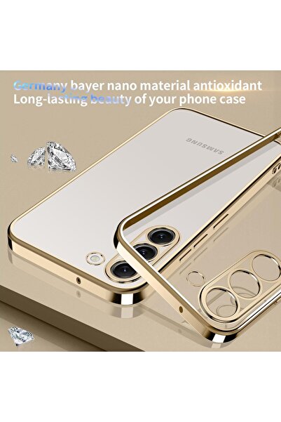 Rivor Samsung Galaxy A16 Uyumlu Kılıf Kamera Korumalı Kenarlar Renkli Logo Gösteren Şeffaf Parlak Kapak