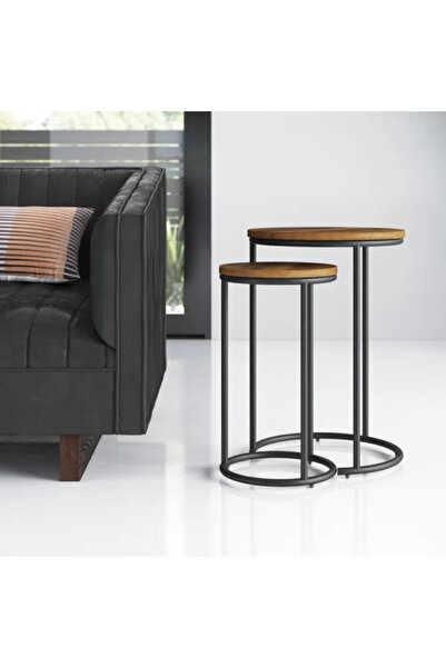 EDMONDA EV AKSESUAR LİLYUM 2 Lİ ZİGON SEHPA METAL YAN SEHPA KOTUK SEHPASI