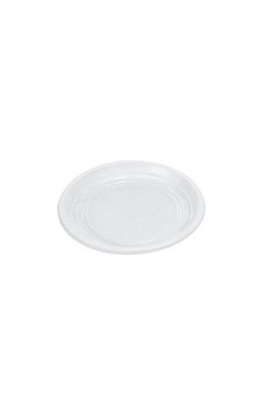 minik shop Economical White Roll-Up Plastic Plate - 21cm, 100Pcs