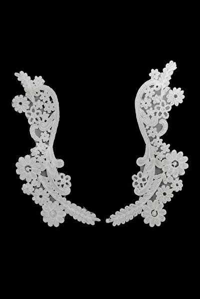 DUAYEN Fransız Güpür Aplik ideal Desen 1 Çift