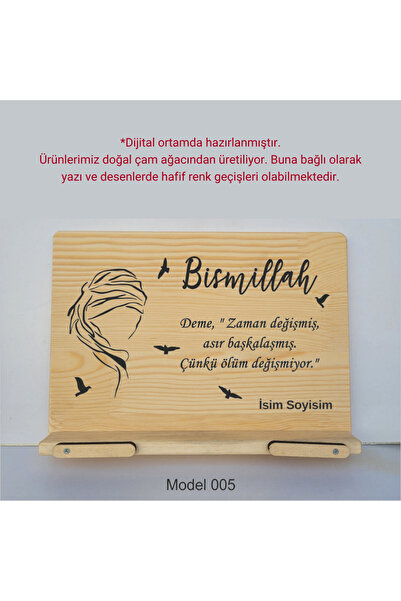 münzevi İsme Özel Masaüstü Rahle/ Kitap Tutucu - Bediüzzaman Said Nursi Silüe...