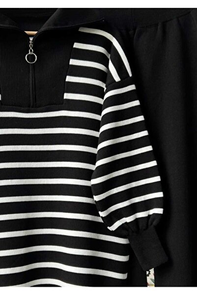 MODA VEDAT Női csíkos részletes kötöttáru szett