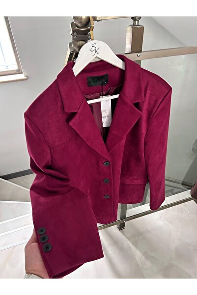 Butik Kemik Düğme Detaylı Nubuk Ceket