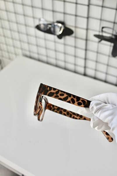 LOOKUP NEW Luke Leopard Square Rectangle Bone Clear Women Men Unisex Blue Screen Goggle Eyewear