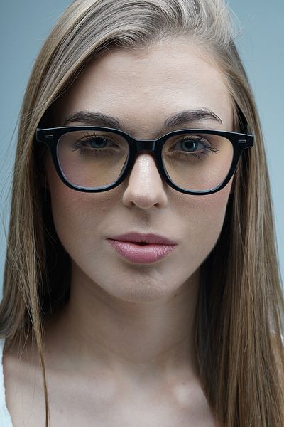 LOOKUP NEW Lindon Black Cat Eye Rectangular Bone Transparent Women Men Unisex Blue Screen Goggle Eyewear