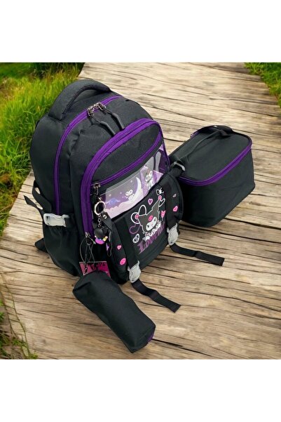 JOJO KIDS Primary and Secondary School Children's Kuromi Waterproof Bag Set - Set of Three