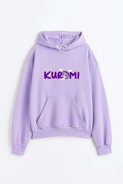 Let's Wear Premium Cloud Kuromi Printed Oversize Sweatshirt for Girls - 3Rd Yarn