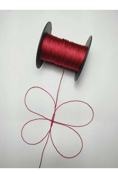 Eskişehir hobi sanat 25 Meters Dark Red Rosary - 0.8 mm Lanyard
