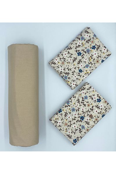 pınarhome collectıon New Season - 100% Organic Cotton, Soft Sand and Elastic Crossbody+Pillow Cover Corner Depth 28-30 cm