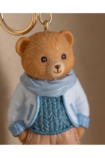 Madame Coco Voir Bear Keychain - Beige/Blue