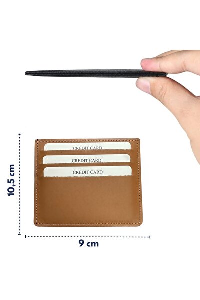 Shoes Comfort %100 Hakiki Deri Süper Ince Unisex Para Gözlü Kartlık, 6 Bölmel...