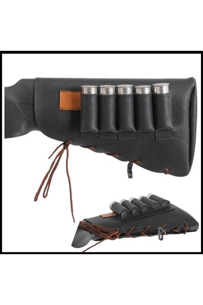 Uygunayakala Uyguna-Yakala Siyah - 5'li Deri Dipçik Fişekliği -048-S